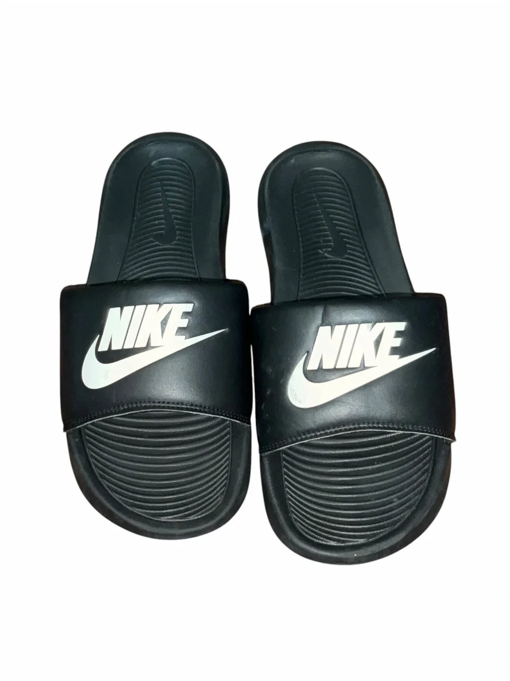 Nike Victori One Sport Slides Black White Men's Size 9